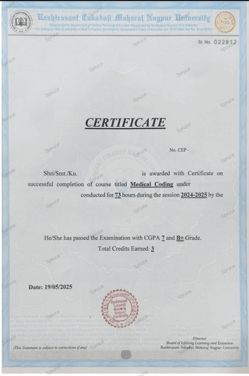 RTMNU Official Certificate Sample